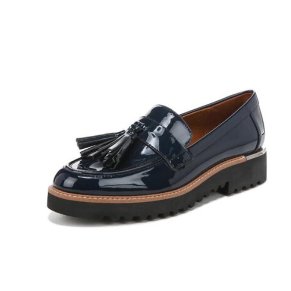 Franco Sarto Carolynn Lug Sole Loafer with Tassel Black Womens Size 5.5 NEW